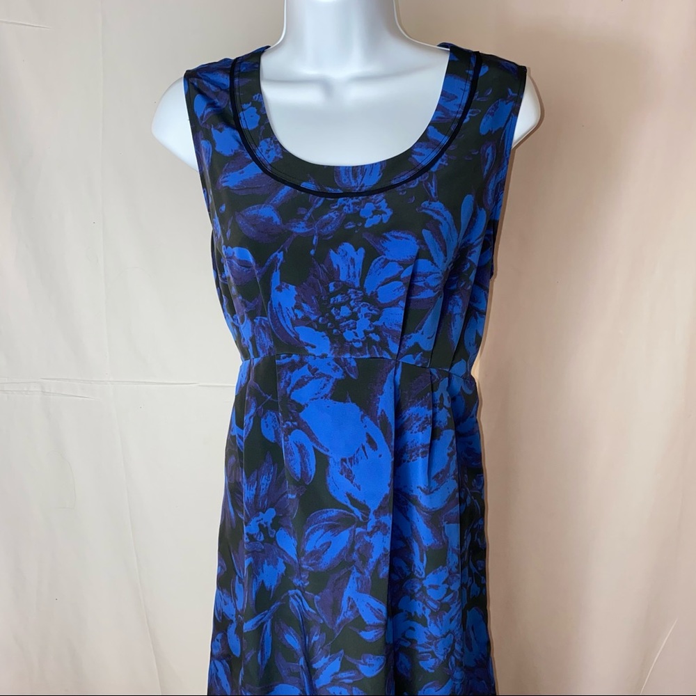 Vera Wang Dress Blue Floral Size 12 p1